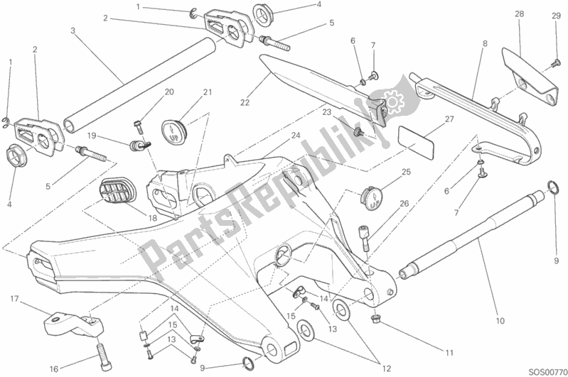 All parts for the 027 - Forcellone Posteriore of the Ducati Scrambler Urban Enduro Thailand 803 2015